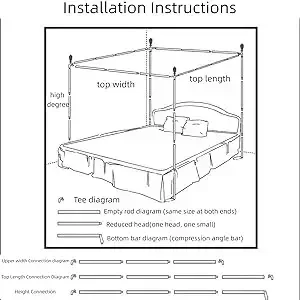 Liffshsy Stainless Steel Canopy Bed Frame