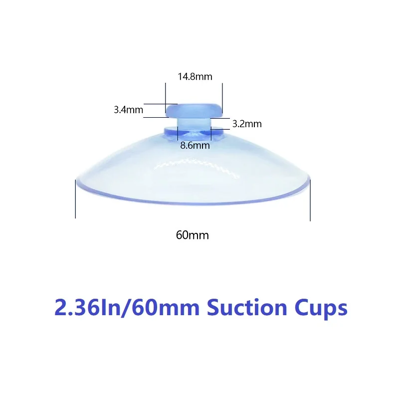 60mm Saugnäpfe Pilzkopf Saugnapf Vakuum glas Sauger für Festivals Dekoration Bad Küche Auto Vogel häuschen (5 Stück) – Detail 1