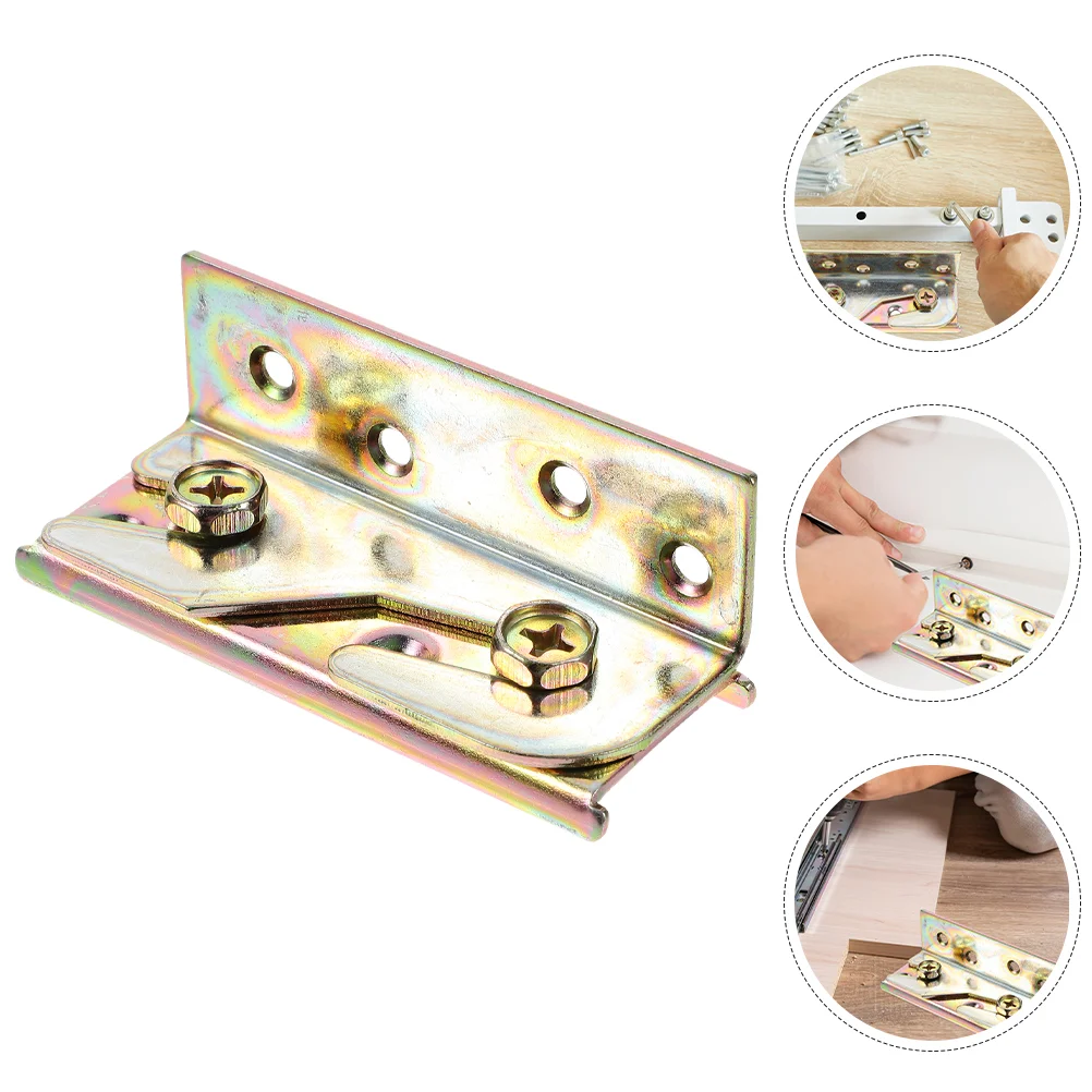 

8 Pcs Bed Accessories Frame Hardwares Bed-rail Hook Thickened Hinge Buckle Iron Furniture