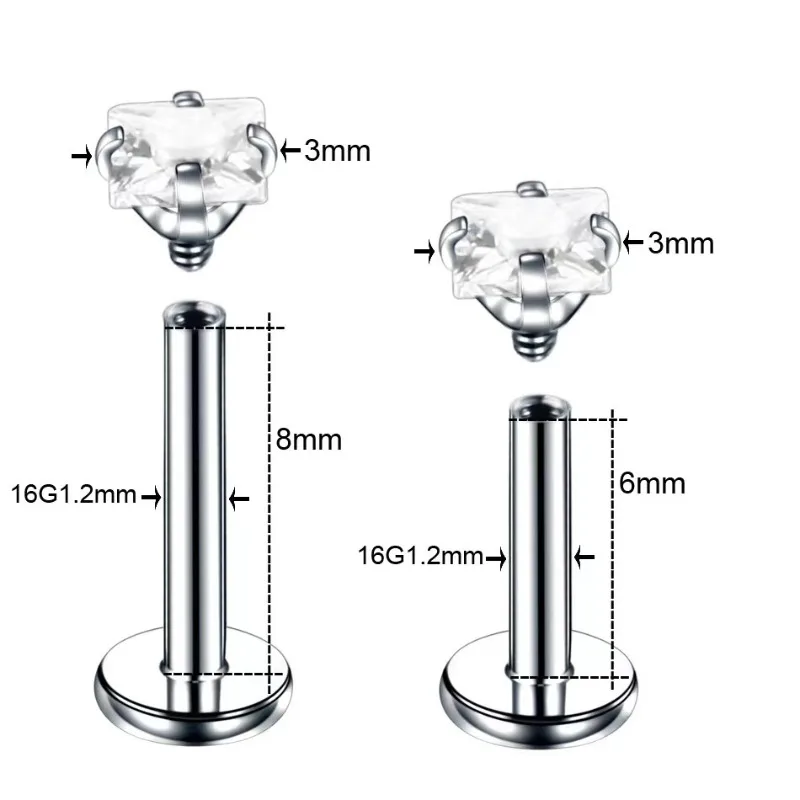 Stainless Steel Stud Earrings for Women 2pcs