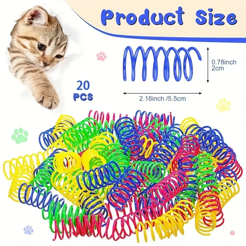 Cat Toys 4/20Piece Interactive Spring Vibrant Multicolor Coil Set for Kittens