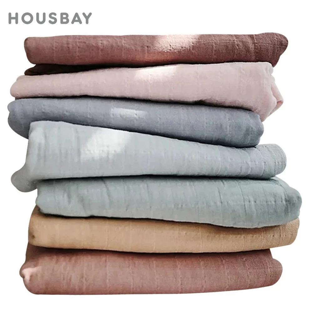Bamboo Blanket Muslin Cotton Baby Blanket 2 Layers Gauze Newborn Swaddle Wrap Kids Bath Towel Outing Stroller Cover