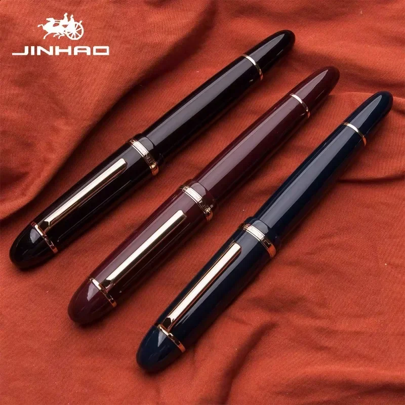 JinHao X159 Acrylic Fountain Pen Metal Clip Extended Fine Nib F 0.5mm Writing Pens School Office Supplies Pens Stationery fountain pen