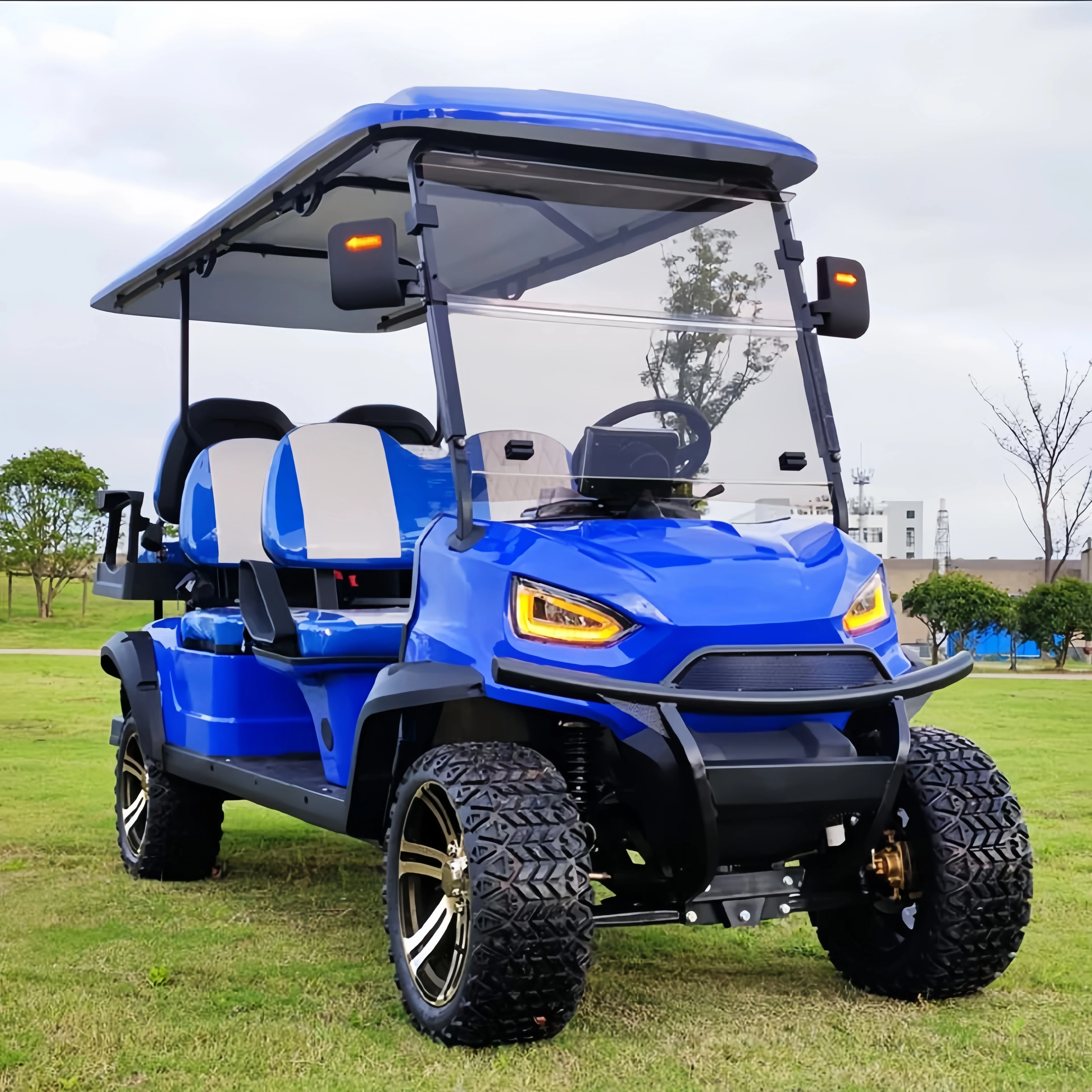 6/8 Person 72V Electric Lifted Golf Cart off Road Buggy 4 Wheel 6+2 Seater Electric Club Car Golf Cart