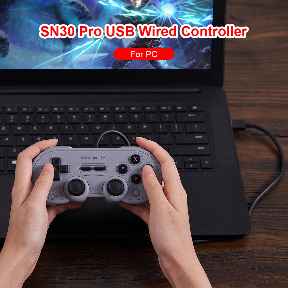 8Bitdo SN30  USB  е Ʈѷ, ܼ  Ʈ ̽ƽ
