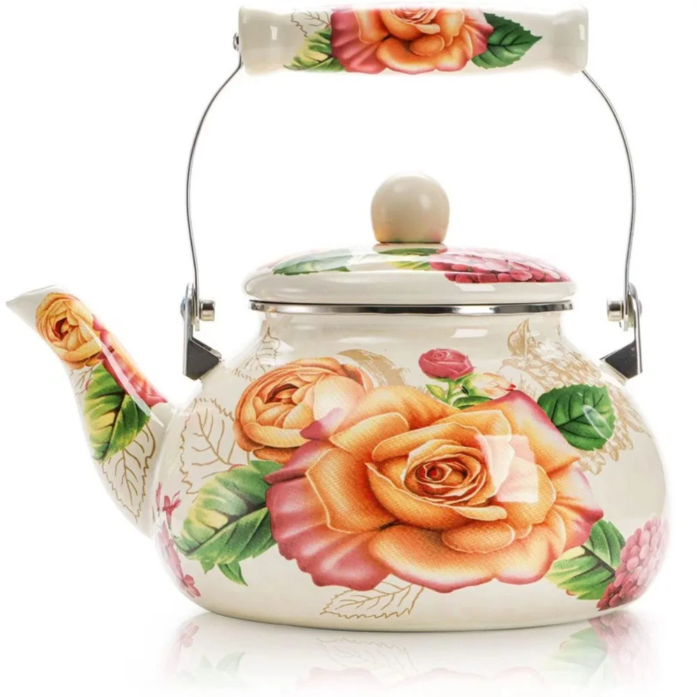 Floral Enamel Teapot 4
