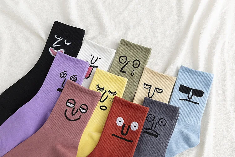 1 Paar Korea Funky Harajuku Trend Frauen Candy Farben Casual Lustige Socken Mädchen Kawai Socken Unisex Überraschung Mid Frauen Crew Socken – Detail 1