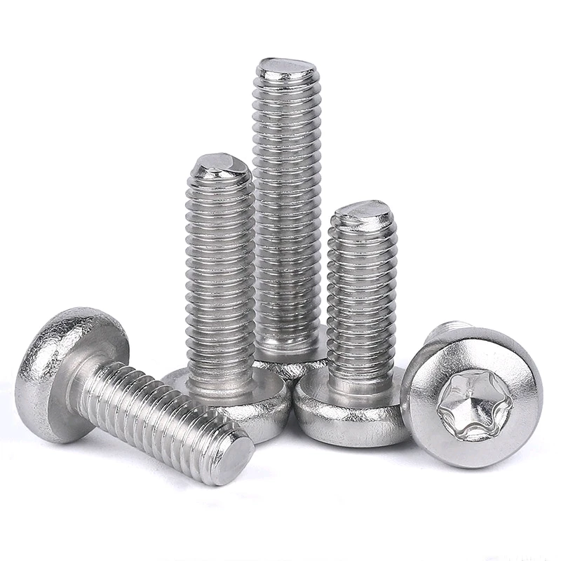 Stainless Steel Screws Hexagon Socket Head Cap Screw 50/10pcs M2 M3 M4 M5 M6 M8 GB2672 Black 304 Stainless Steel Hexalobular Socket Six-Lobe Torx Button Round Pan Head Screw Bolt