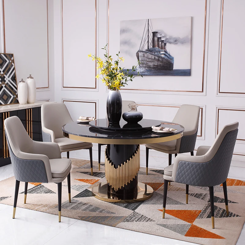 طاولة طعام رخام دائرية 5 | طاولة طعام رخام دائرية