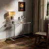 31.5" L X 19.7''W X 34.7" H Computer Desk with Monitor Stand for Office, Living Room, Bedroom, Modern Clear Writing Desk 1