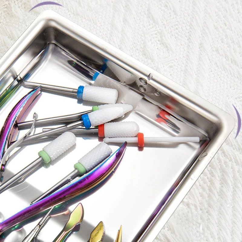 Stainless Steel Nail Tool Special Disinfection Tray Nail Tools Portable Storage Plate Tool Display Rack nail art tools nail tool sterilizer manicure tool disinfection box