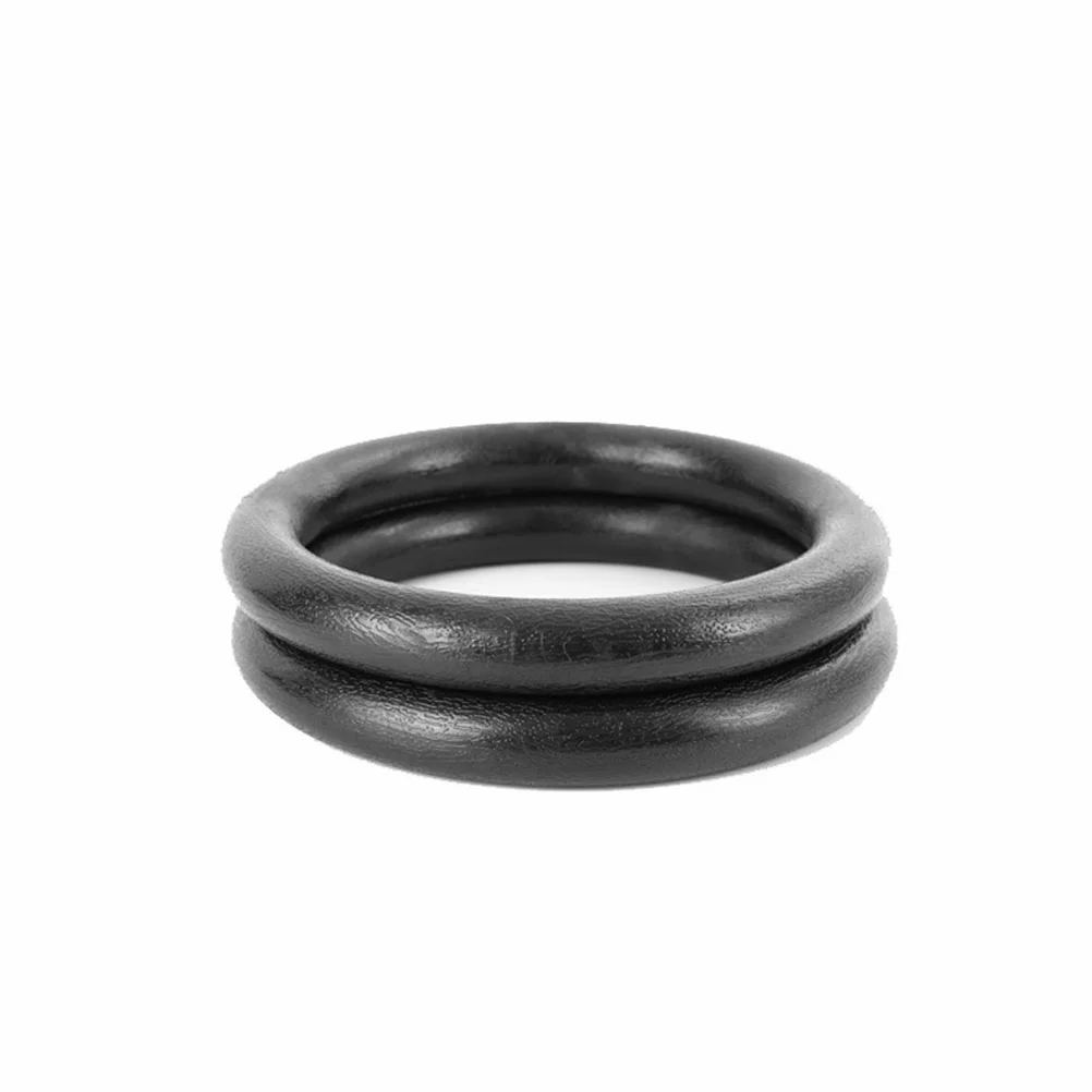 1 Pair ABS Fitness Gym Rings Gymnastic Rings Pull-up for Body Strength Power Chin Up Training Workout (Black)