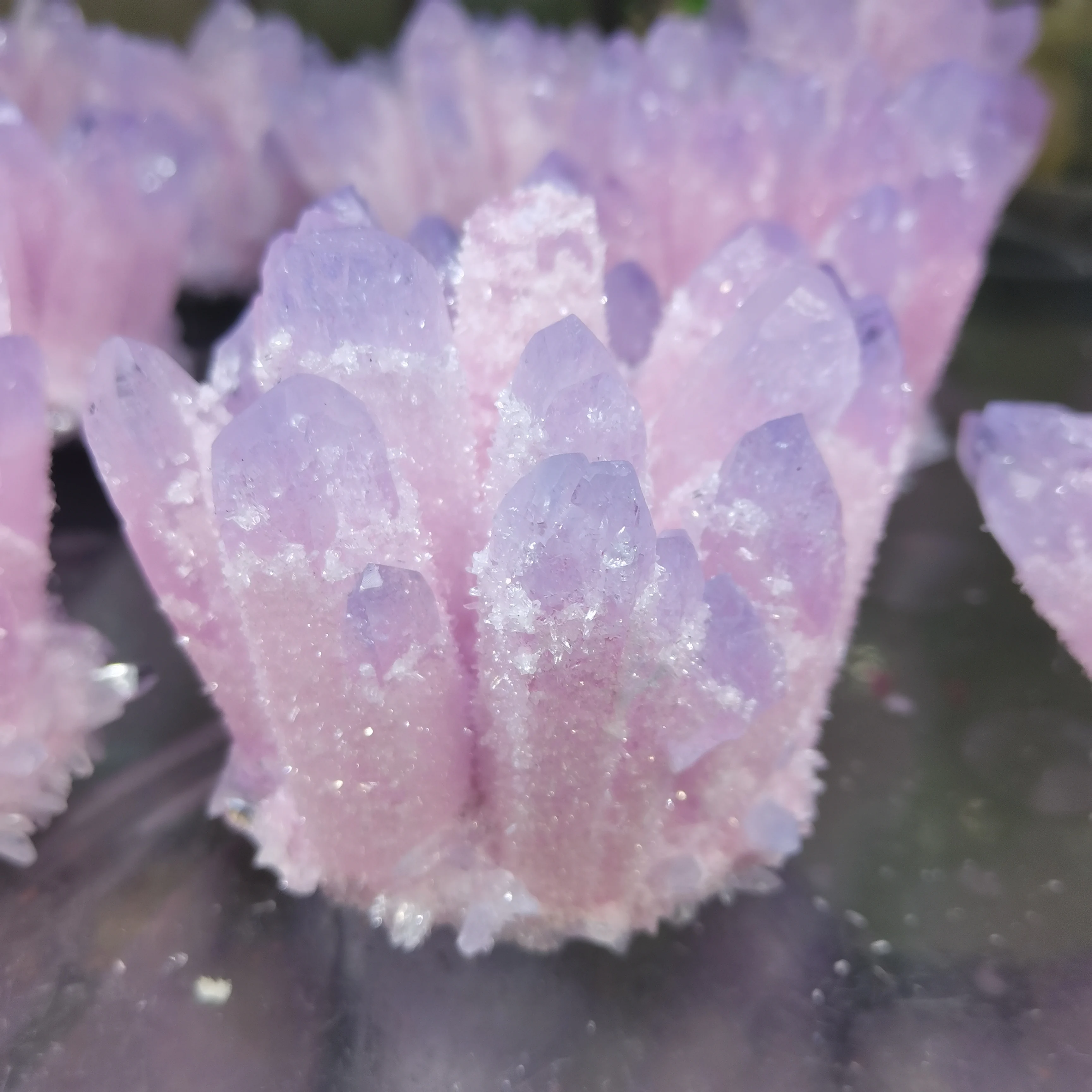 New ！！Beautiful pink Ghost phantom Quartz Crystal Cluster Healing Specimen 1pcs 4