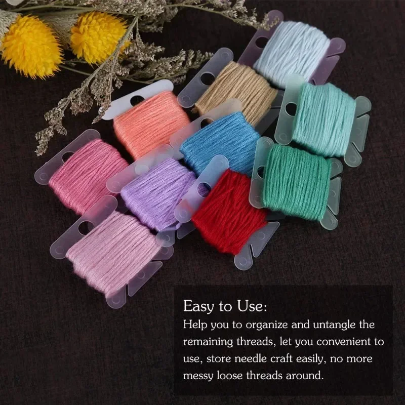 20pcs sewing accessories Plastic bobbins Sewing Thread Organizer Holder Embroidery Floss Storage Card DIY Craft Cross Stitch