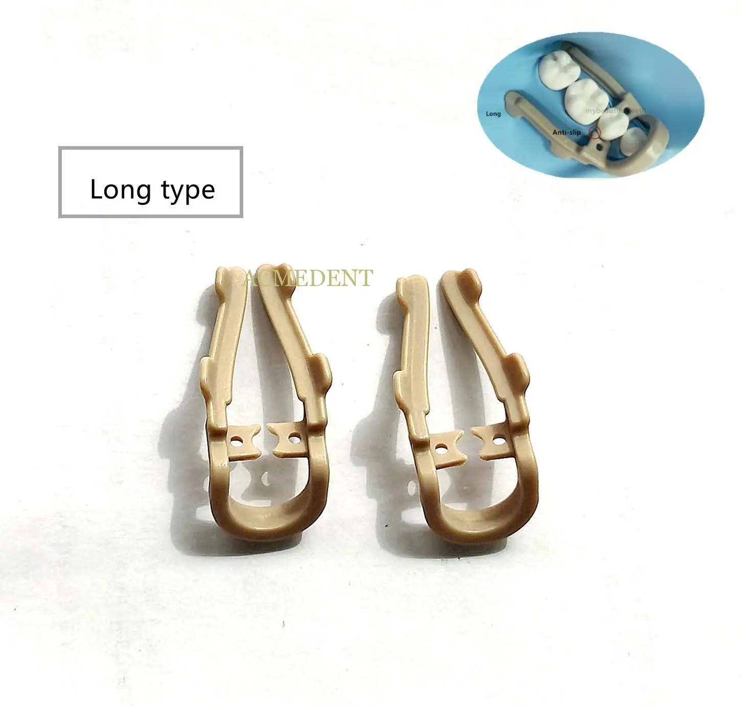 

2pieces Dental Distal Premolar Clamps Rubber Dam Sheets Clip Soft Resin Clamp Long