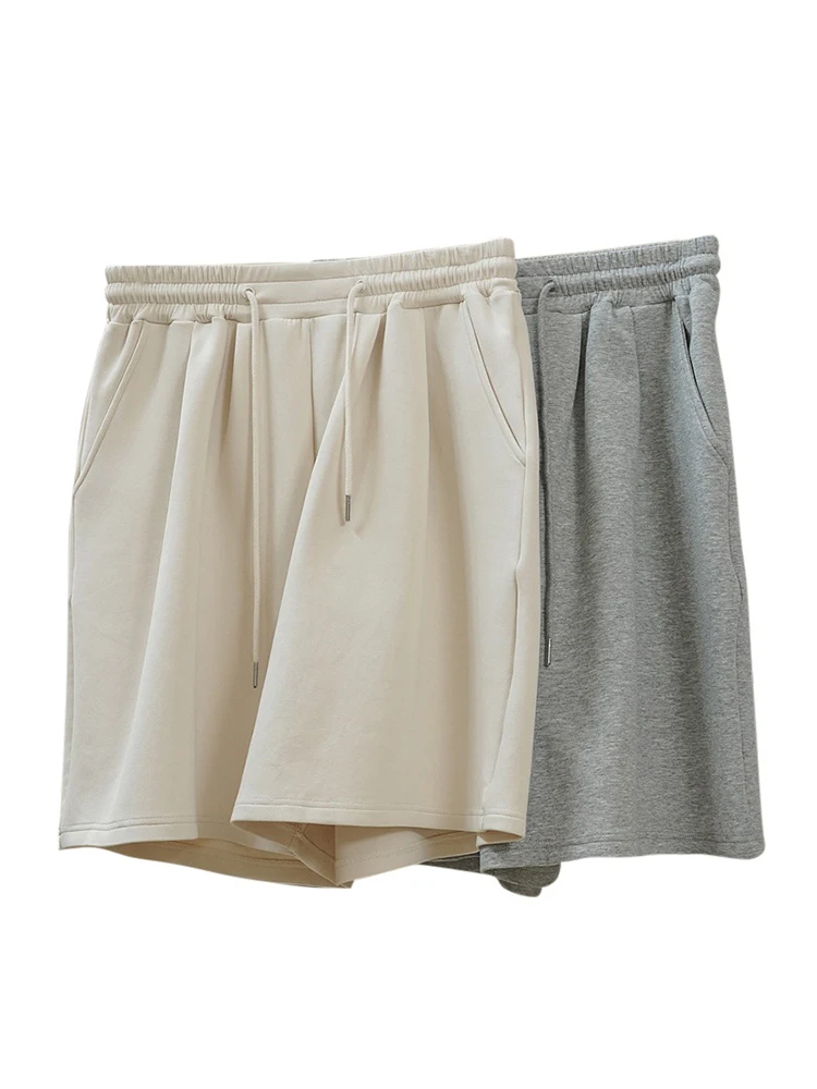 [LANMREM] Drawstring Design Casual Shorts For Women Solid Elastic High Waist Loose Sports Clothing 2024 Summer New 26D8720