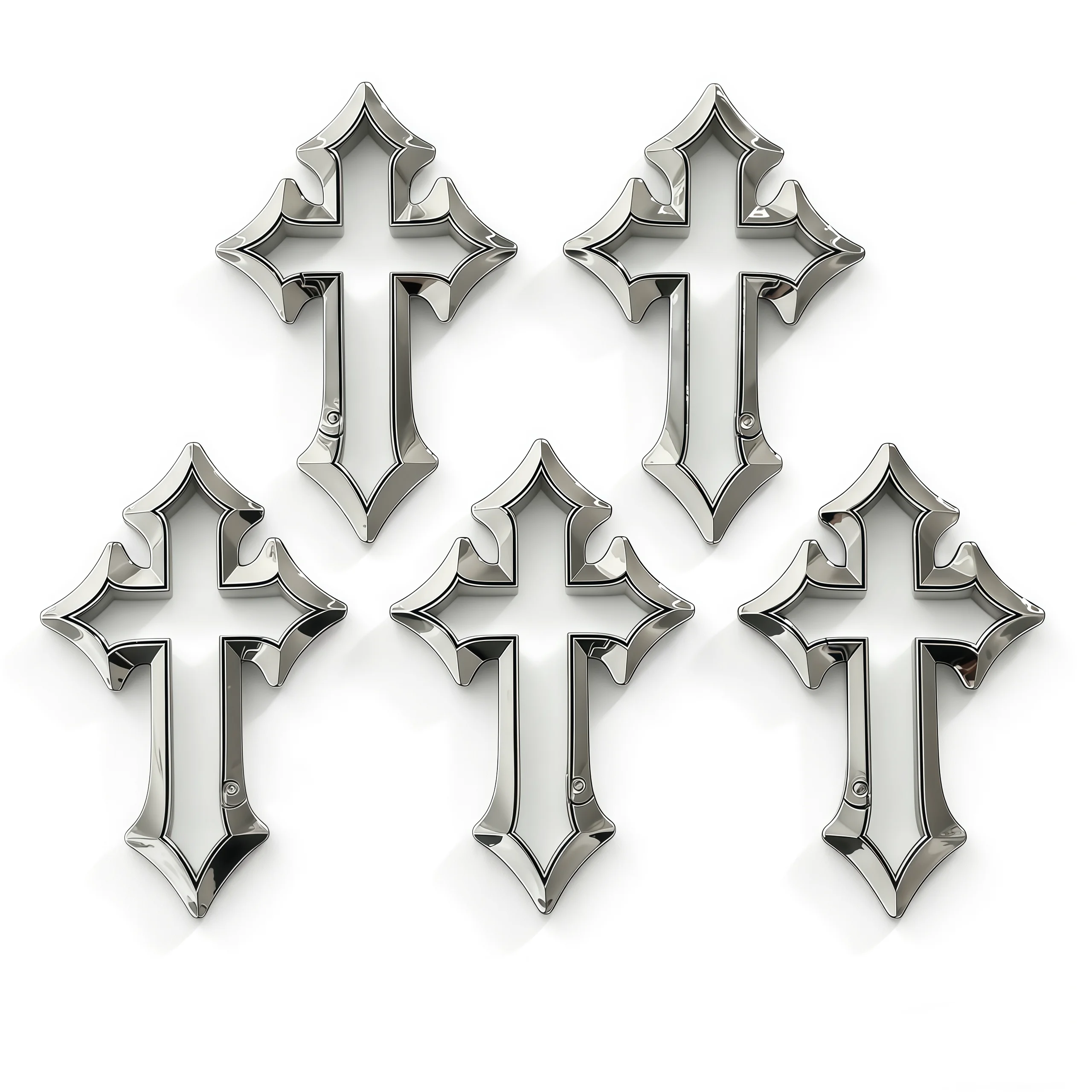 Dual-Tone Silver Cross Keychain: Irregular Lobster Clasp Bag Charm & Streetwear Styling Accessory