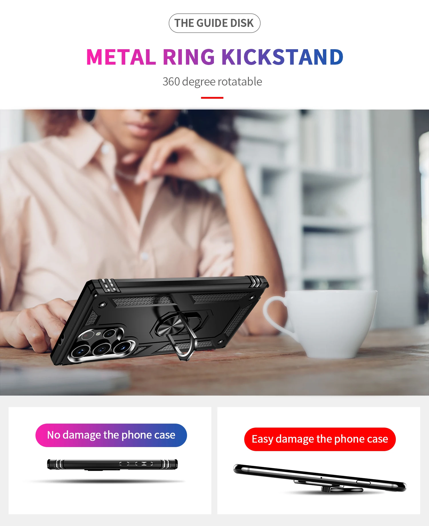 Custodia protettiva antiurto JSFS Heavy Duty con supporto per Samsung Galaxy S24 S23 S22 S21 S20 Ultra Plus FE_voghion.com