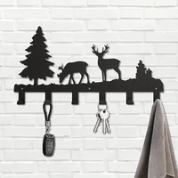Metal Elk Key Hooks - Wall-mounted and Multi-Purpose for Clothes, Bags and Keys. Enhance Room Aesthetics and Home Decor 1