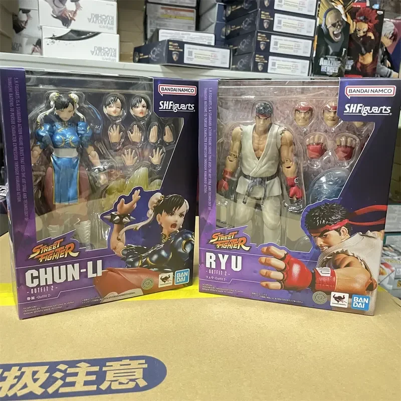 

In Stock Anime Street Fighter S.H.Figuarts Ryu S.H.Figuarts Chun-Li Outfit 2 Original Bandai Action Figure Pvc Toys Doll Gift