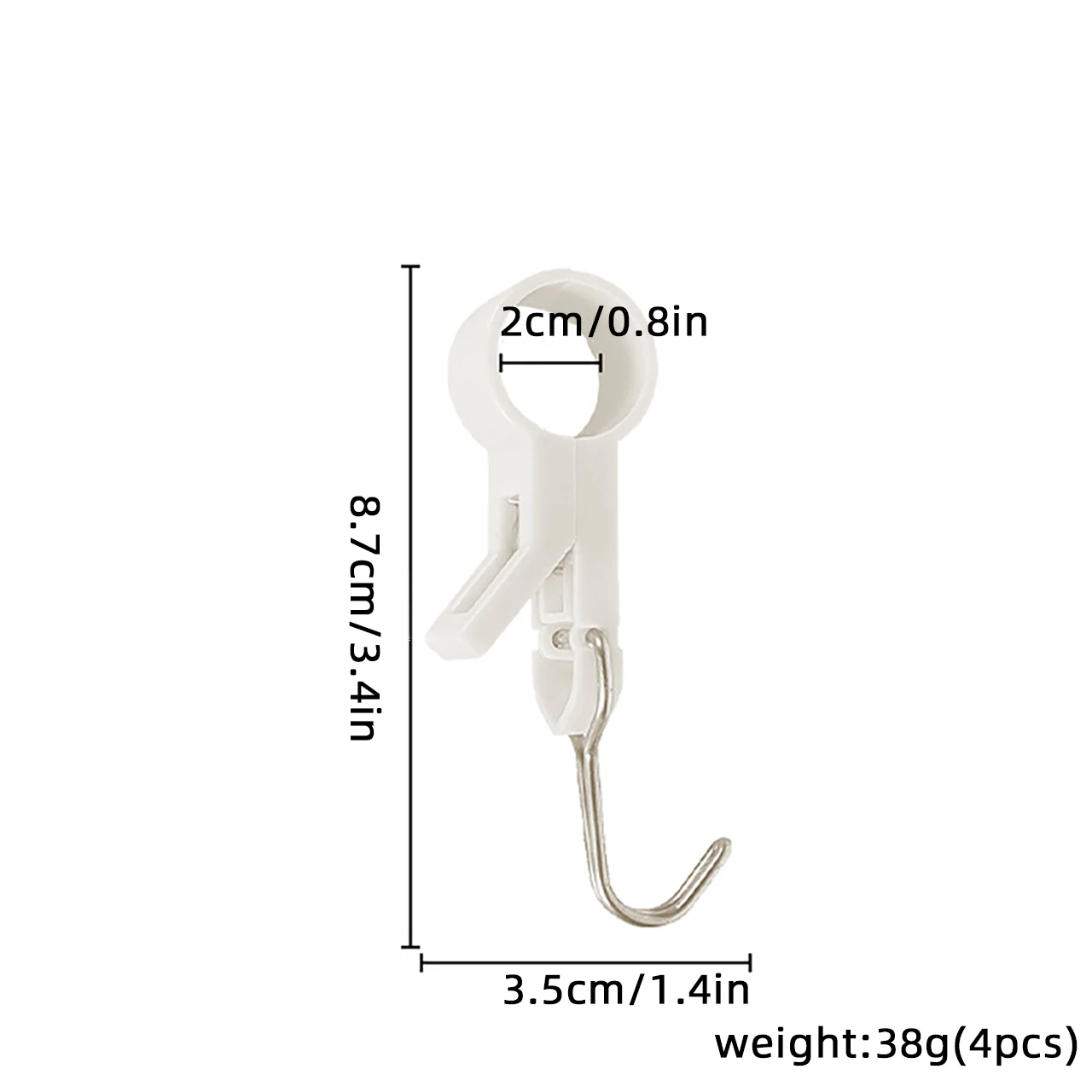 4pcs Tube Clamp Hook Kitchen Bathroom Multi-function Hanger Hook Clasp Towel Rack Pipe Clip Hooks