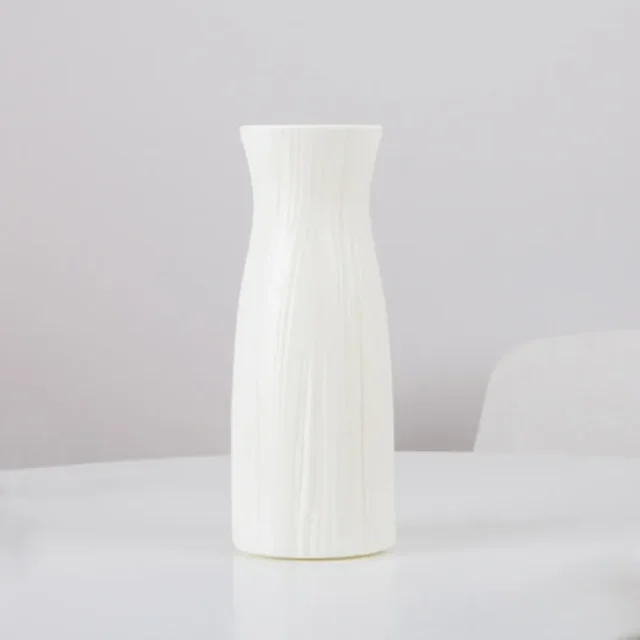 Plastic Flower Vase White Pink Imitation Ceramic Flower Desktop Ornament Home Decor Office Wedding Environment Basket Vase 2