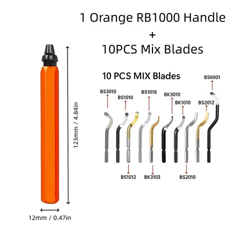 Deburring Tool Set with 11pcs High Speed Steel Swivel Blades Burr Removal Tool for Metal Resin PVC Pipes Copper Plastic Aluminum - Image 27