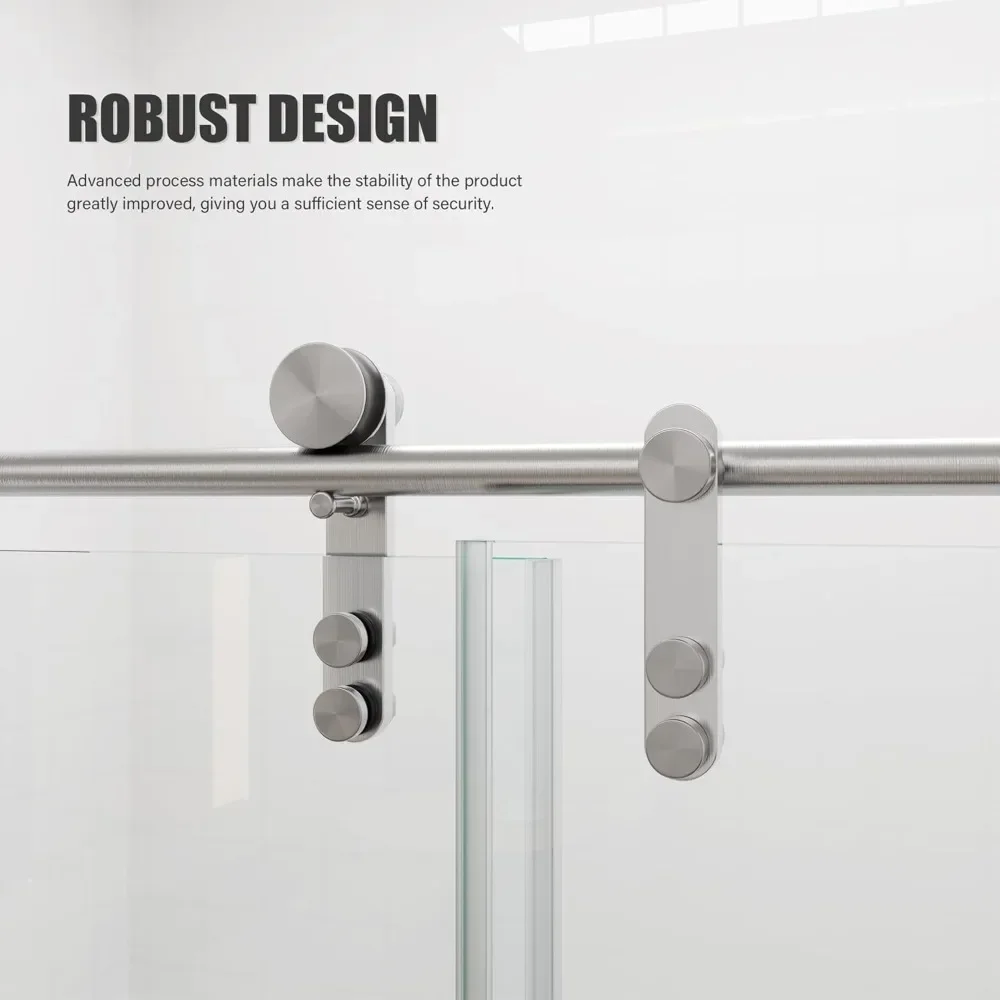 Shower Doors Glass Shower Door,Frameless Showers Door with Handle and Seal Strip for Waterproof,Sliding Doors