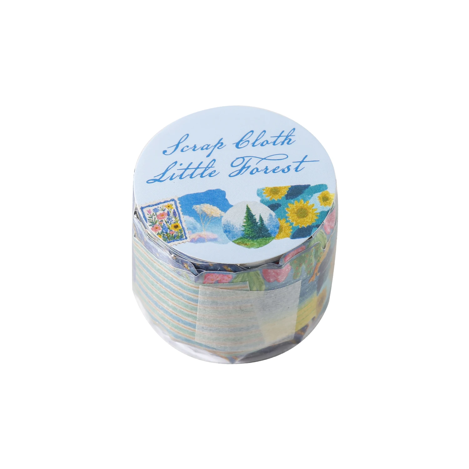 Nastro Washi Vintage Serie Little Forest con Motivi Floreali e Paesaggistici, Materiale Creativo per DIY, Collage e Cancelleria - immagine 6