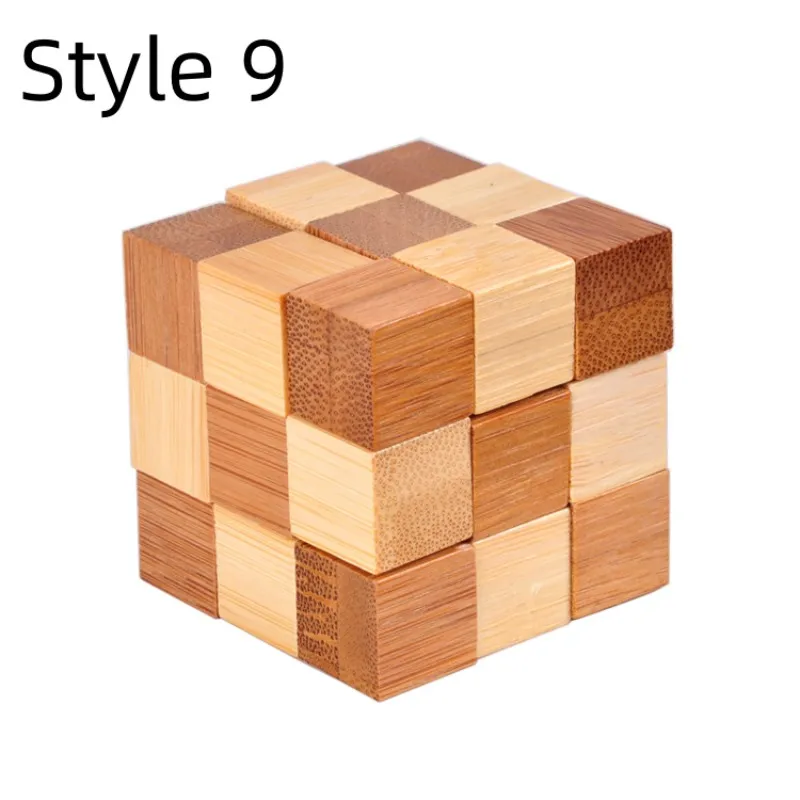 Wooden Kong Ming IQ Brain Teaser Educational 3D Puzzle Toy