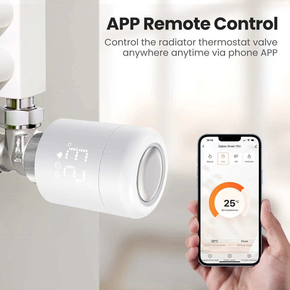 AVATTO Tuya ZigBee 3.0 TRV Valve Thermostat, Smart Radiator Actuator  Programmable Temperature Controller for Alexa Google Home - AliExpress