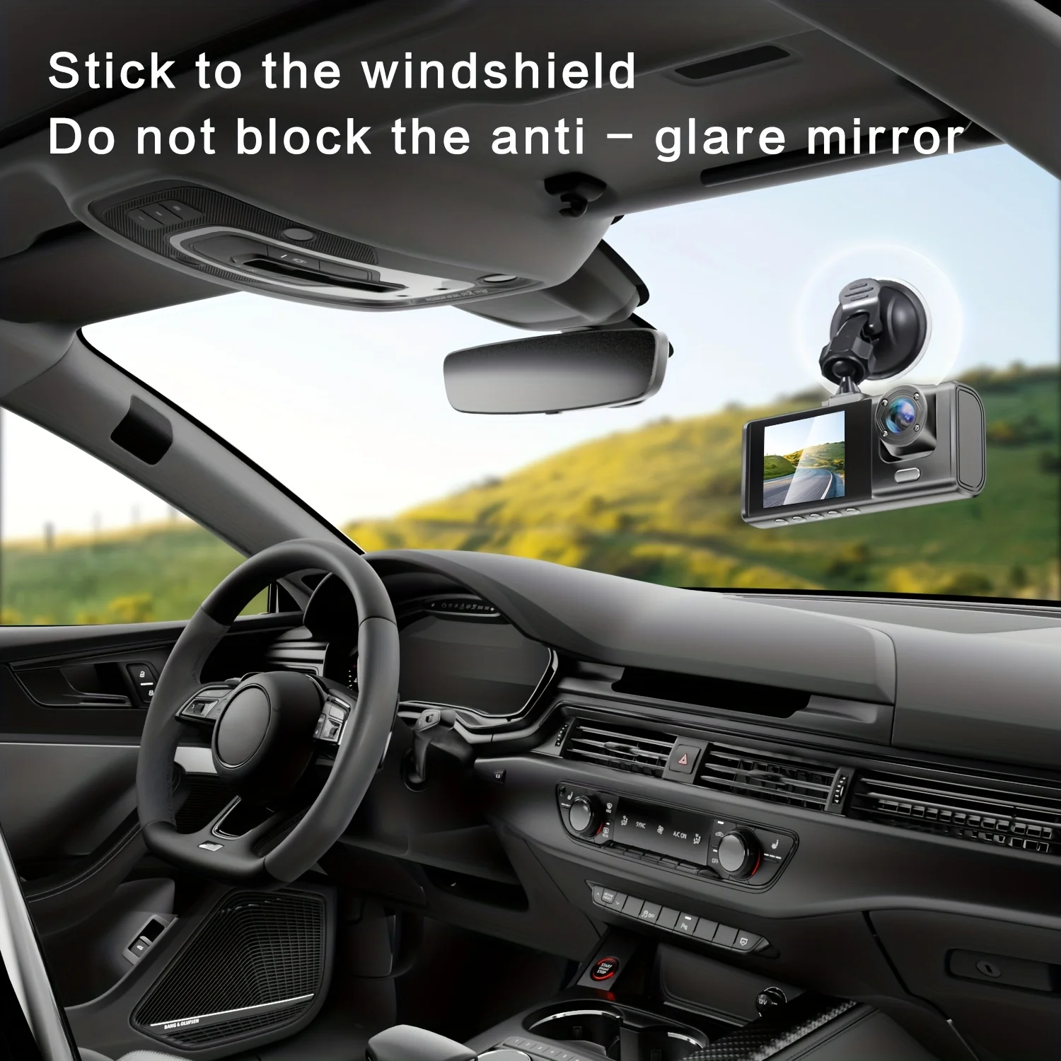 Sebb1b670333a4b7b9ddc17119869b981r 3 Channel Dash Cam Video Recorder Black Box Three Lens Car Camera with Rear View DVR 24H Parking Monitor car accessories tools
