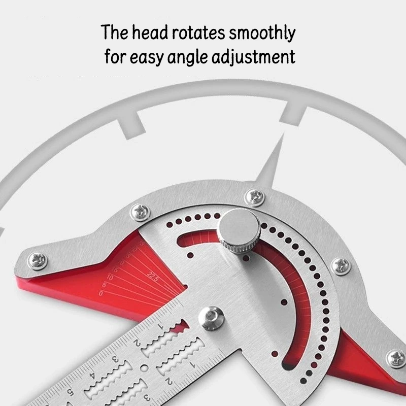 Stainless Steel Multi-Angle Ruler, Professional Carpenter Protractor and Woodworking Layout Gauge Tool