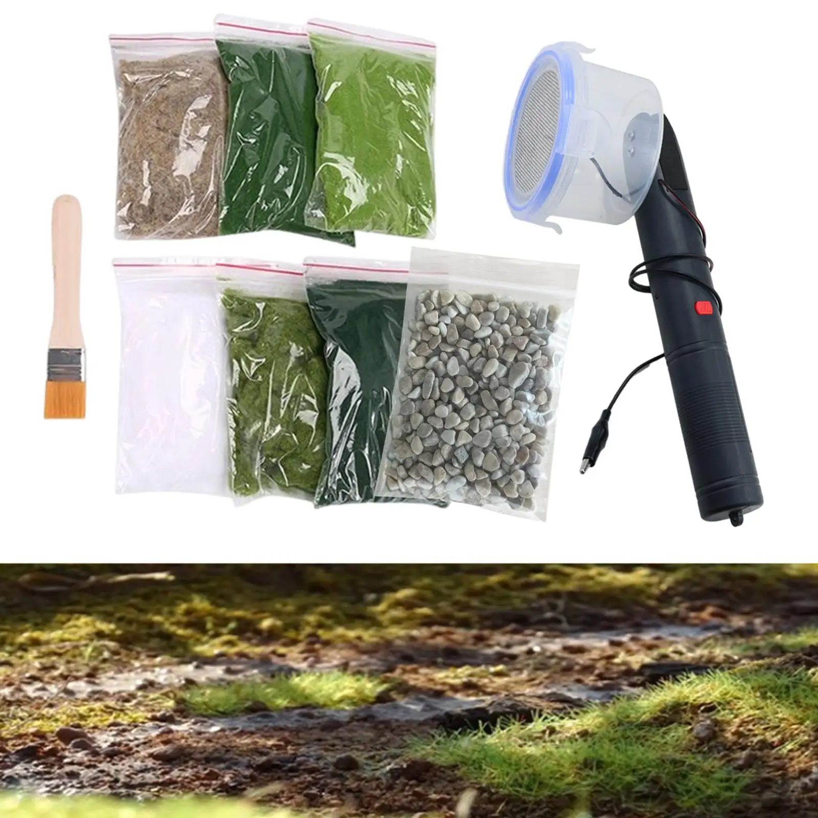 

Статический аппликатор травы, флокирующий аппликатор для самостоятельной сборки ландшафта, компоновка проекта «сделай сам», миниатюрная модель сцены, моделирование железной дороги