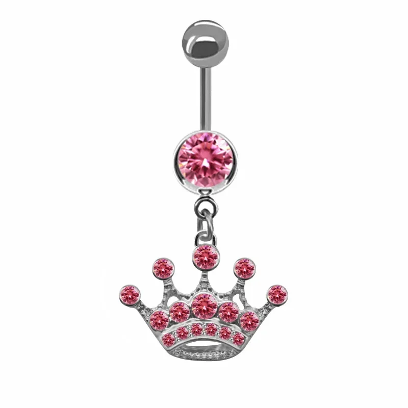 Piercing Jewelry Women's Butterfly Crown Heart Drop Belly Button Navel Button