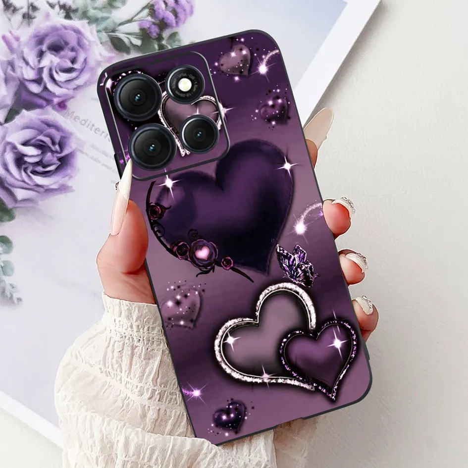 Floral Bamboo Cat Cartoon Soft Silicone Back Cover