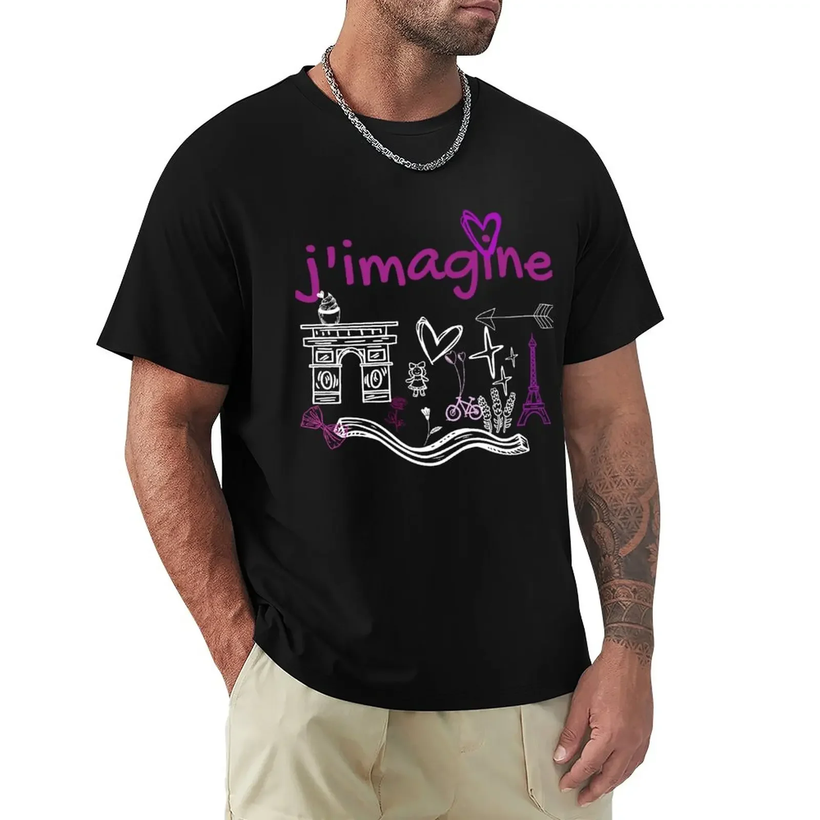 J'Imagine - Valentina - Junior Eurovision 2020 T-Shirt Top Funnys Camicetta Pianura Magliette Nere Da Uomo