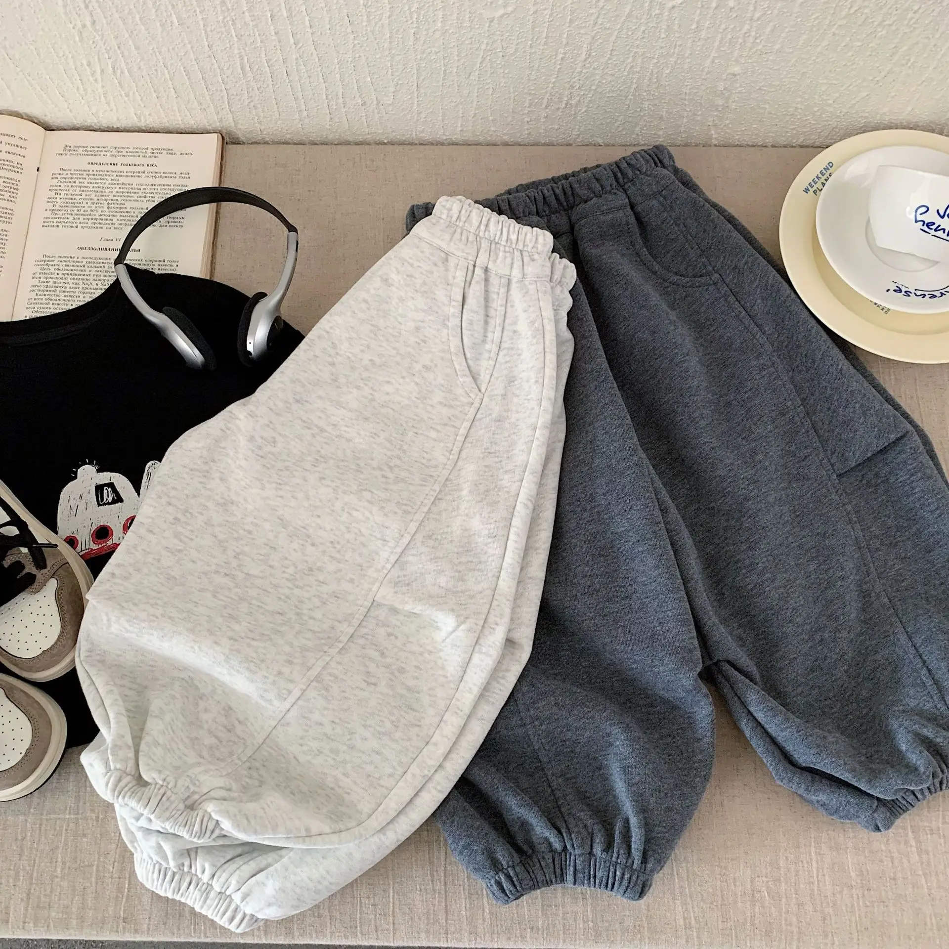 2026 Kinder-Sportshorts im koreanischen Stil für 2-7 Jahre – lockere Jogginghosen für Mädchen und Jungen, weiche Freizeitkleidung für den Alltag im Frühling – Detail 8