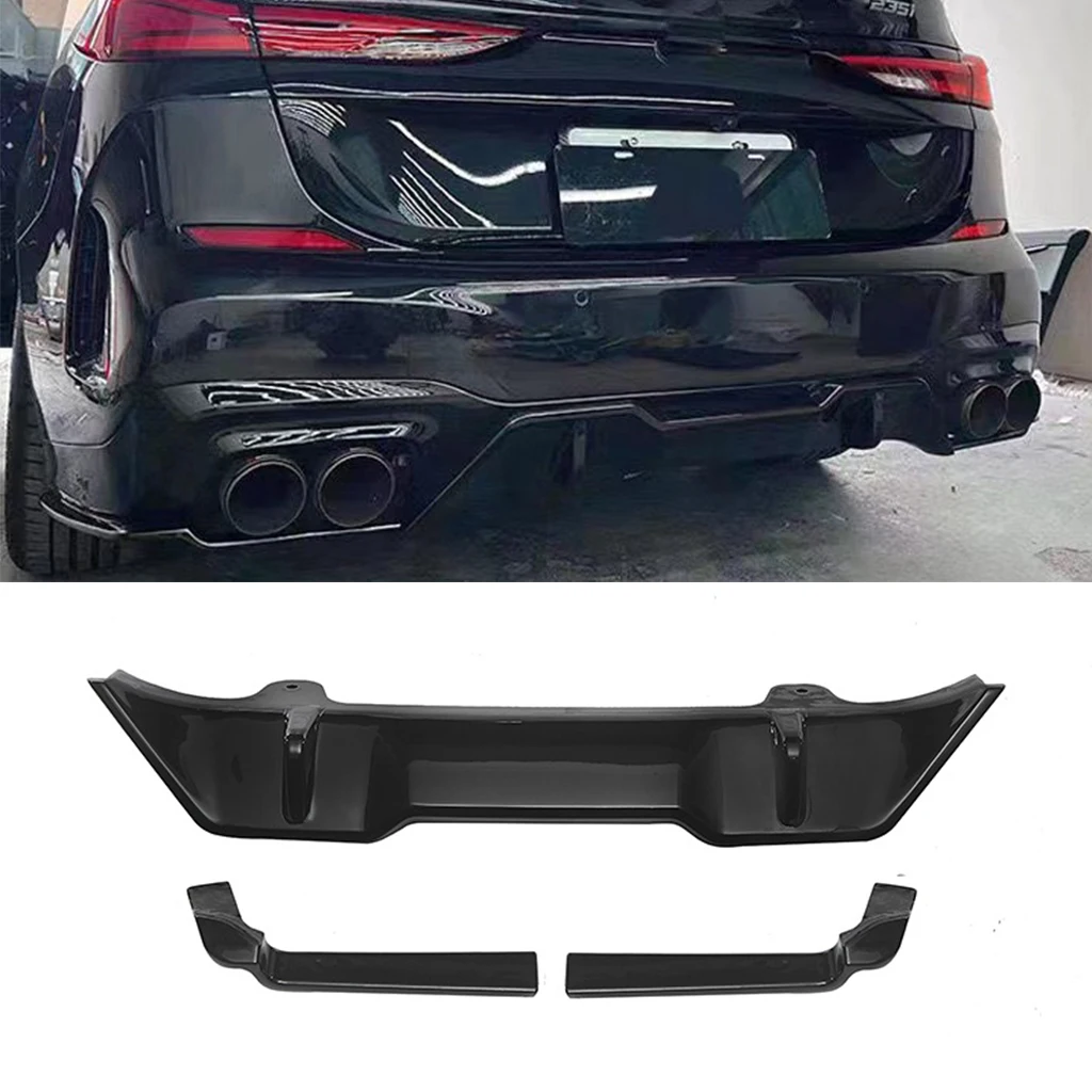 

3Pcs Car Rear Bumper Diffuser Rear Side Splitters Spoiler Lip Rear Bumper Protector For BMW 2 Series F44 2020 2021 Black