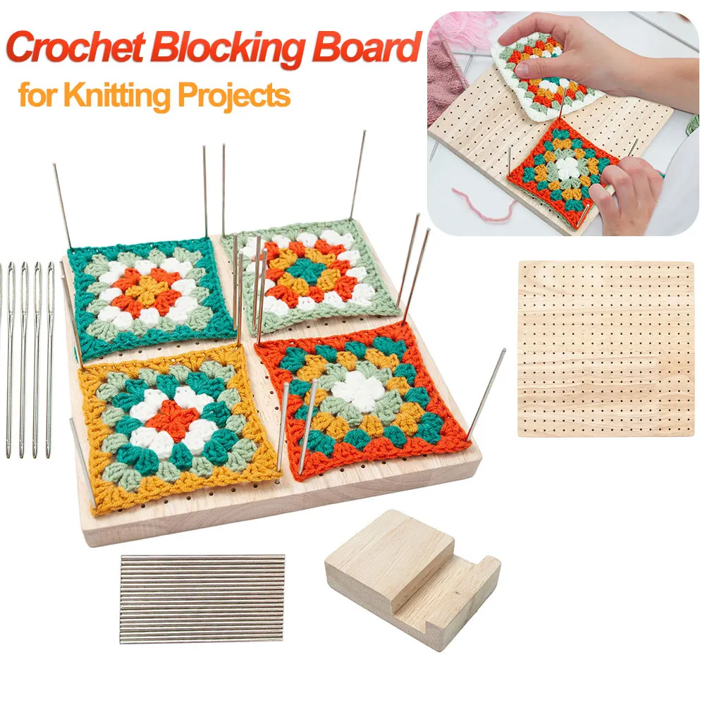 Wood Crochet Blocking Board Kit With Stainless Steel Rod Pins Granny  Squares Crochet Board For Knitting Crafting Lovers Gifts - Wood Diy Crafts  - AliExpress