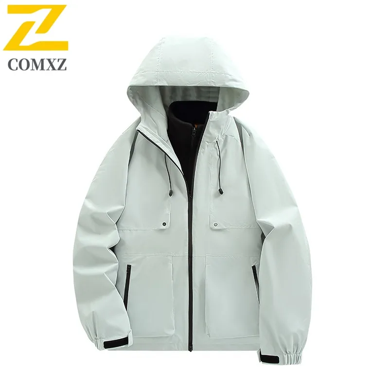 COMXZ Biker Jacket Thickened Windproof Waterproof Cycling Travel Coat Climbing Scratch Resistant High Quality Warm Men Outerwear