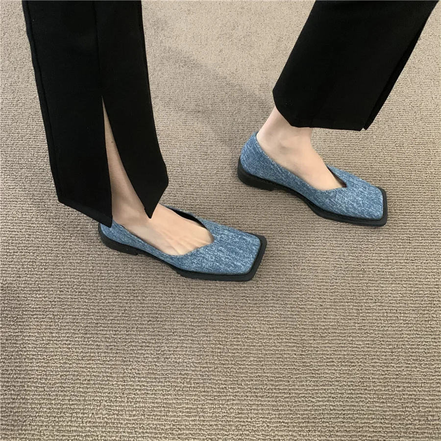 

Sexy Square Toe Shoes Women Slip On Thick Heel Pumps Casual Shoes Summer Elegant Lady Pumps