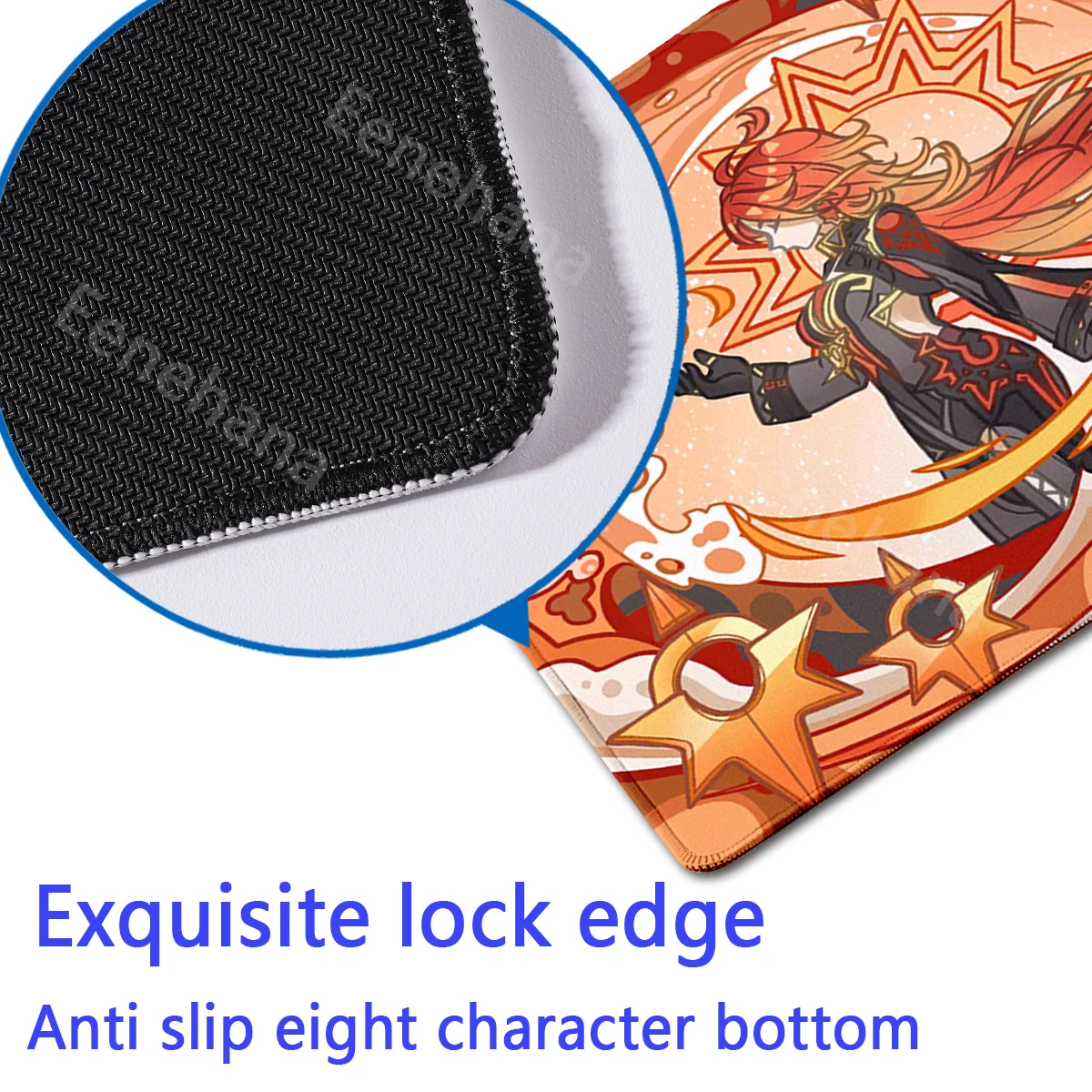 Enhanced Product Title:  
Premium Genshin Impact Themed Small Mouse Pad - Anti-Slip Rubber with Lock Edge