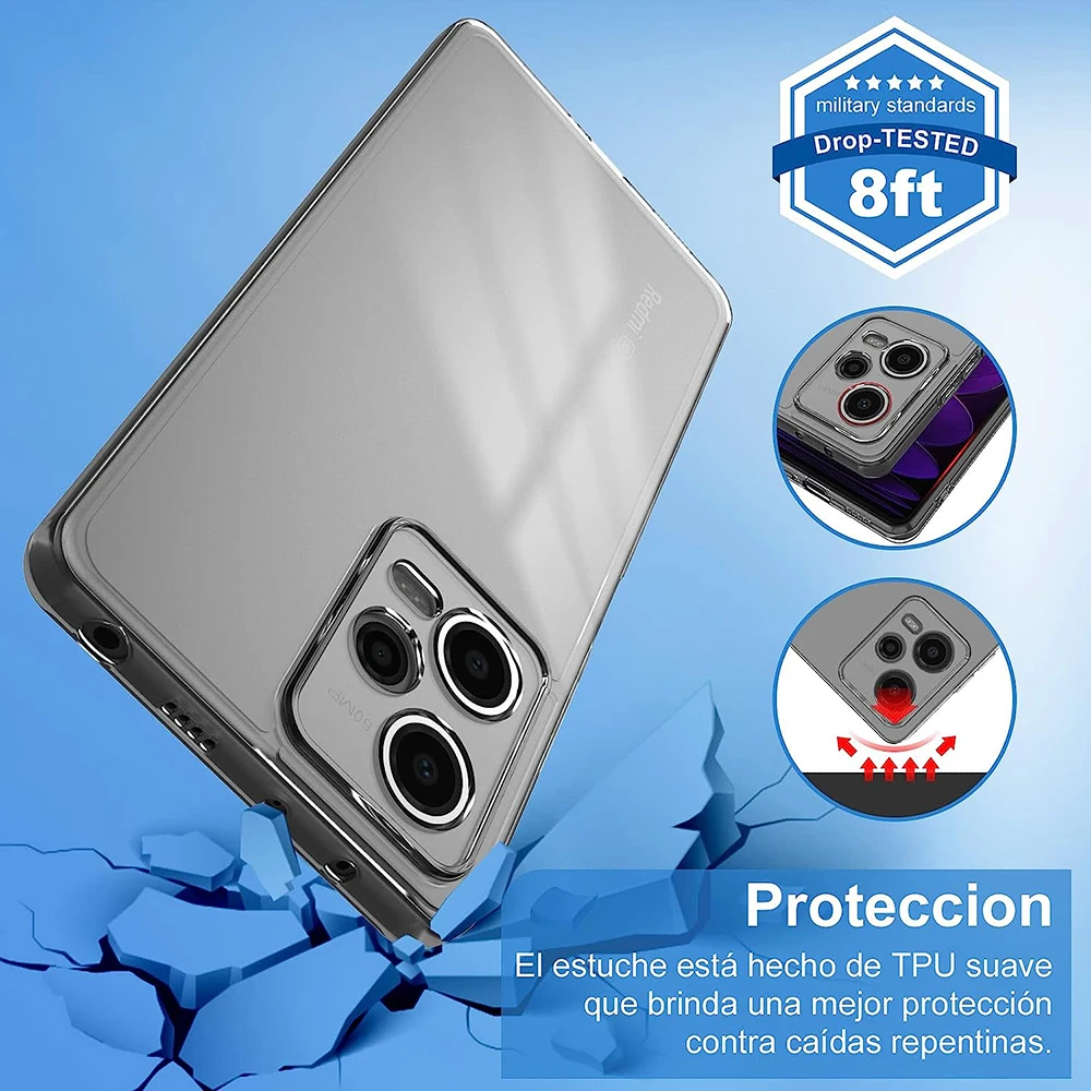 Ultradünne, klare Silikon-weiche Handyhülle für Xiaomi Redmi Note 12 Turbo 12S 11 11S 11T 10 10S Pro Plus Speed 12C 10A 10C Abdeckung – Detail 3