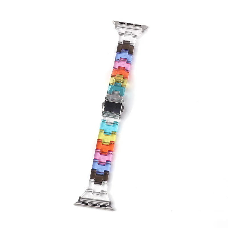 Rainbow Transparent Resin Strap