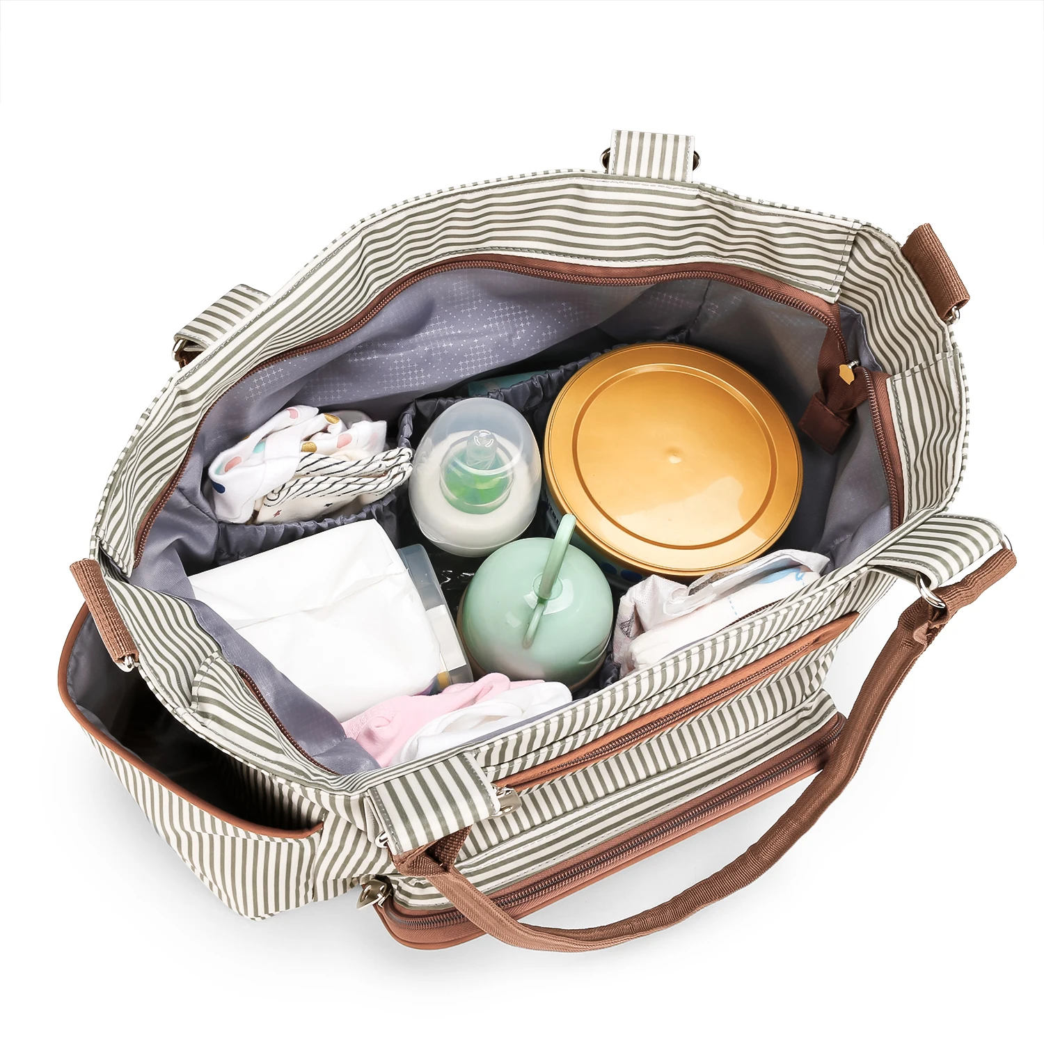 7pcs Nappy Changing Bag Set,Multifunction Mummy Tote Bag Baby Changing Bag Shoulder Handbag Travel Diaper Bag 6