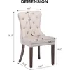 Velvet Dining Chairs Set of 4, Upholstered High-end Tufted Dining Room Chair with Nailhead Back Ring Pull Trim Solid Wood Legs 3