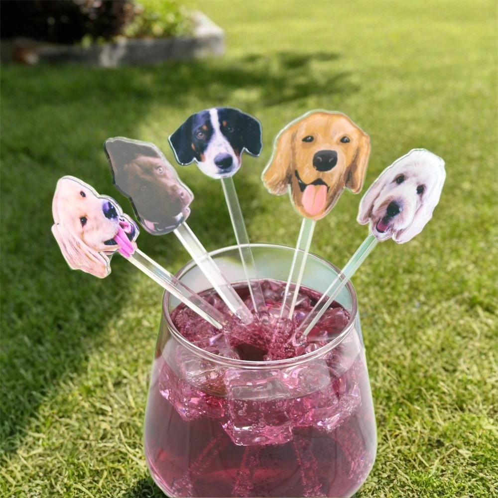 Custom Pet Drink Stir Personalized Cocktail Stirrers Wedding Gift Table Decoration Acrylic Party Drink Stirs Baptism souvenir