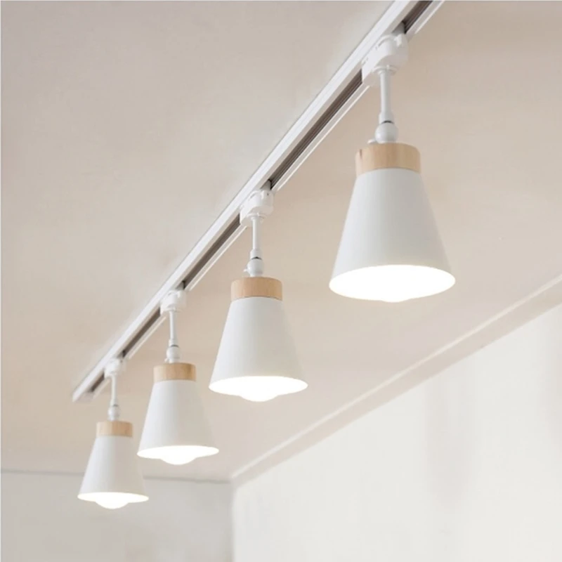 LED Track Light Track Rail Spotlight lampshade With E27 9W Bulb Track Lights Aluminum Rail lamp For Shop Window display lighting