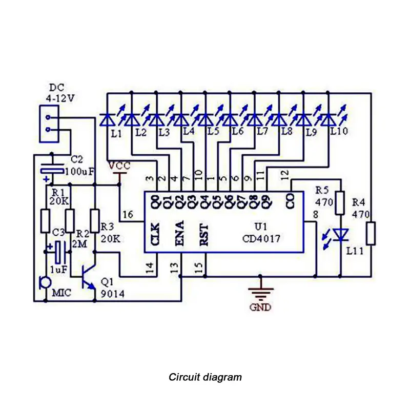 DIY Electronic Kit Module Voice Activated LED Water Light Kit CD4017 Lantern Control Fun Electronic Production Teaching Training - Image 3